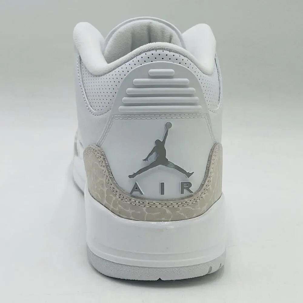 Nike Air Jordan 3 Retro White Silver Sneakers CT8532 111 Men Size 11 NEW
